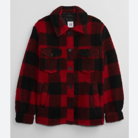 NEW! GAP Sherpa Shirt Jacket - Size Medium - Picture 1 of 3